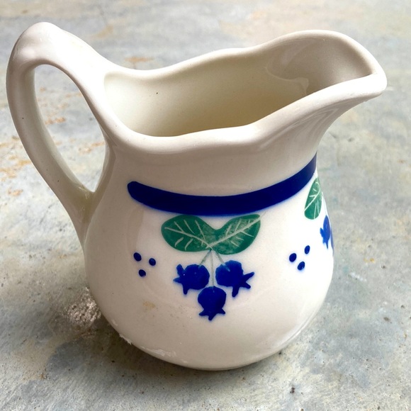 Scandinavian potters mark blueberry syrup pitcher  Ceramic Pitcher. Perfect - Picture 1 of 5